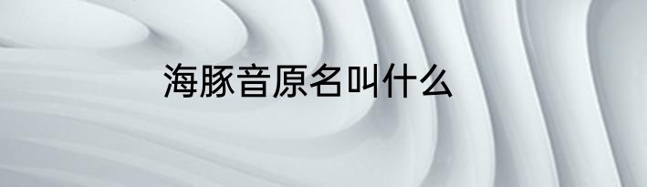 海豚音原名叫什么