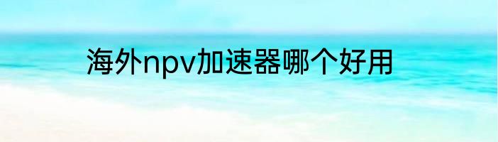 海外npv加速器哪个好用