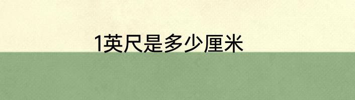 1英尺是多少厘米