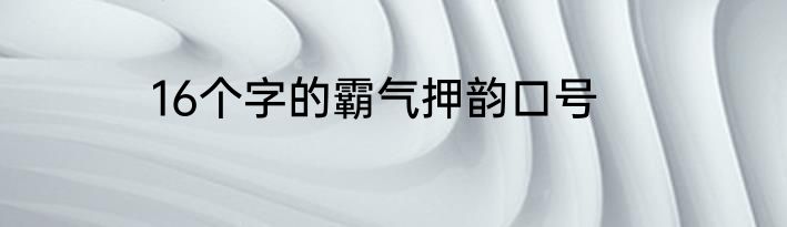 16个字的霸气押韵口号