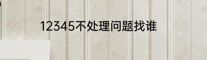 12345不处理问题找谁