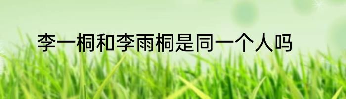 李一桐和李雨桐是同一个人吗