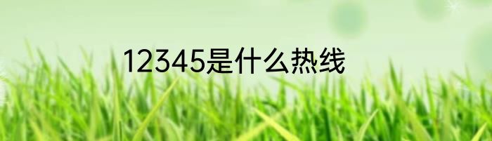 12345是什么热线