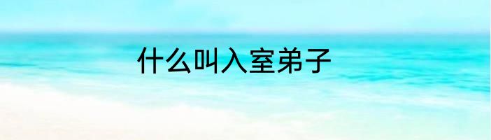 什么叫入室弟子