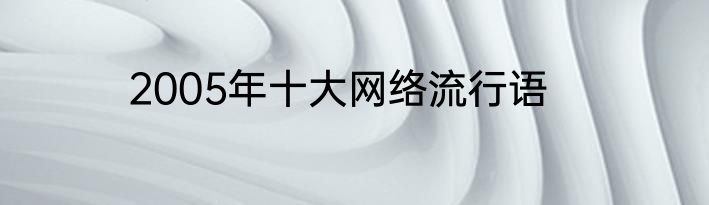 2005年十大网络流行语