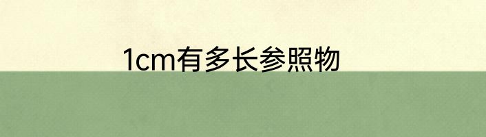 1cm有多长参照物