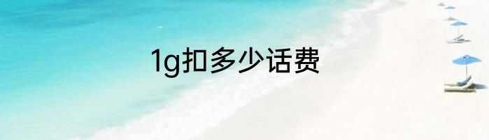 1g扣多少话费