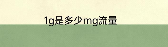 1g是多少mg流量