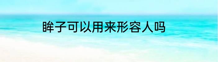 眸子可以用来形容人吗
