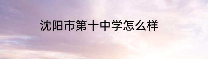 沈阳市第十中学怎么样
