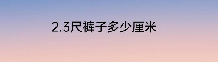 2.3尺裤子多少厘米