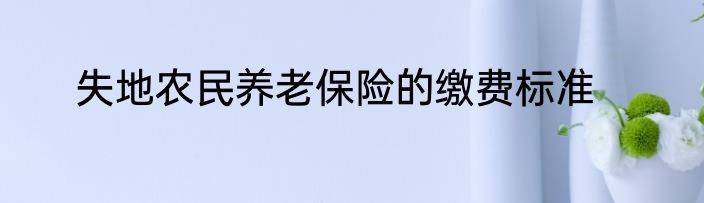 失地农民养老保险的缴费标准
