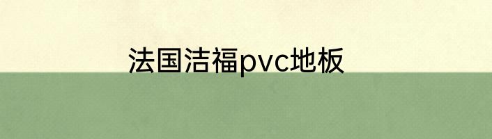法国洁福pvc地板