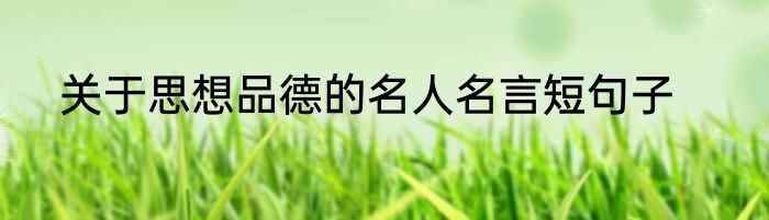 关于思想品德的名人名言短句子