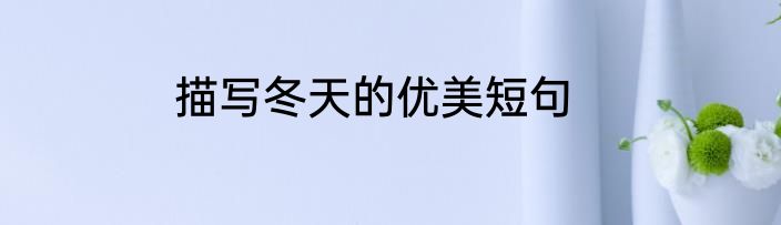 描写冬天的优美短句