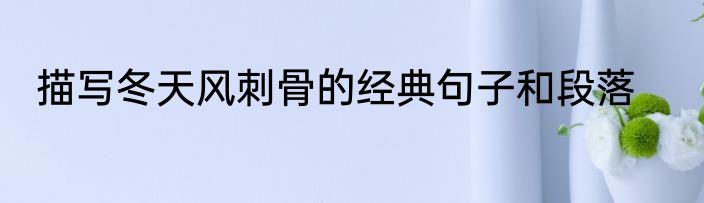 描写冬天风刺骨的经典句子和段落