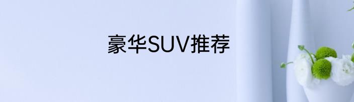 豪华SUV推荐