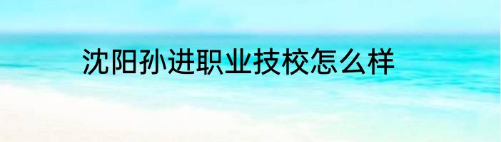 沈阳孙进职业技校怎么样