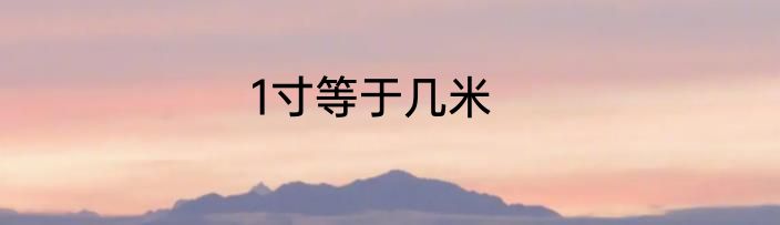 1寸等于几米