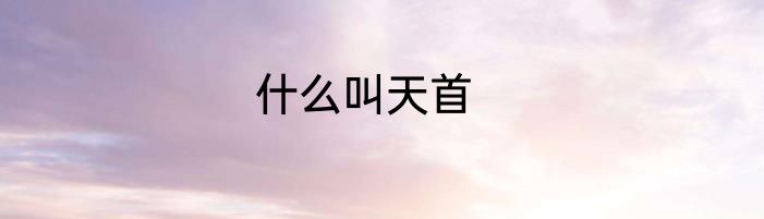 什么叫天首