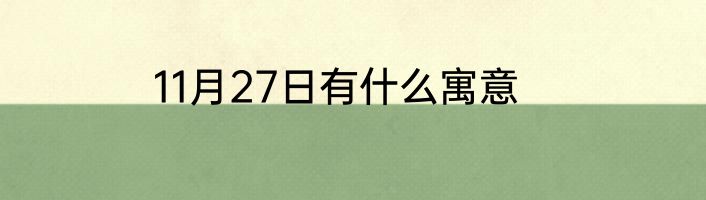 11月27日有什么寓意