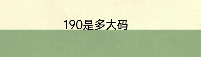190是多大码