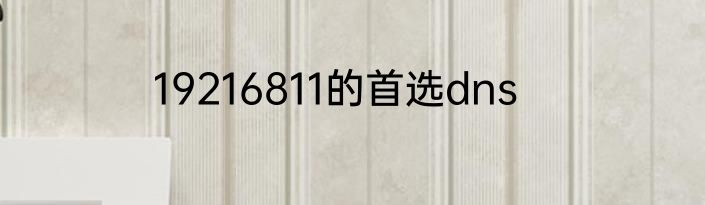 19216811的首选dns