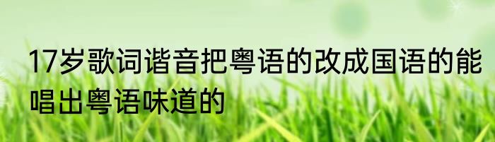 17岁歌词谐音把粤语的改成国语的能唱出粤语味道的