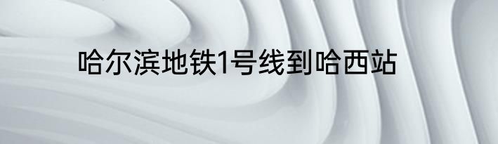 哈尔滨地铁1号线到哈西站