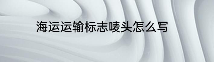 海运运输标志唛头怎么写