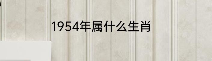 1954年属什么生肖