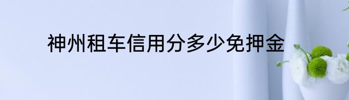 神州租车信用分多少免押金