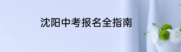 沈阳中考报名全指南