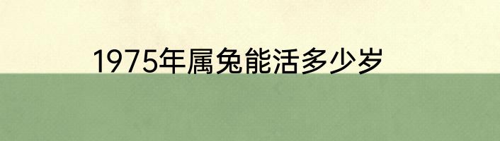 1975年属兔能活多少岁