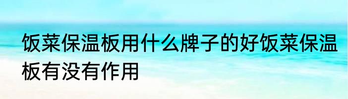 饭菜保温板用什么牌子的好饭菜保温板有没有作用