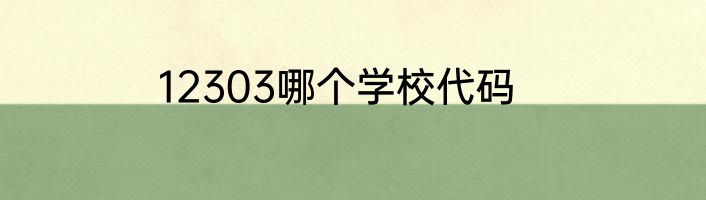 12303哪个学校代码