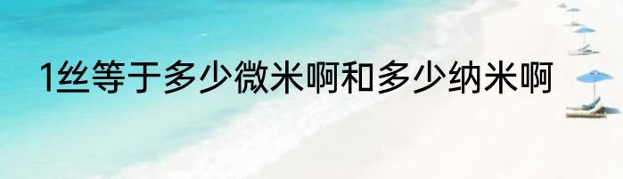 1丝等于多少微米啊和多少纳米啊