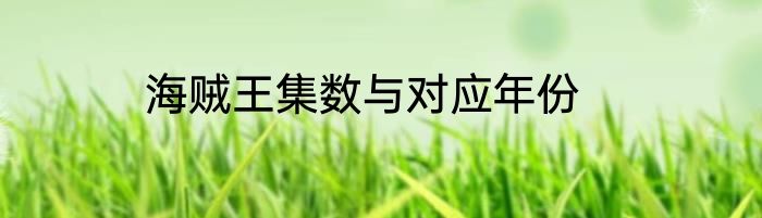 海贼王集数与对应年份