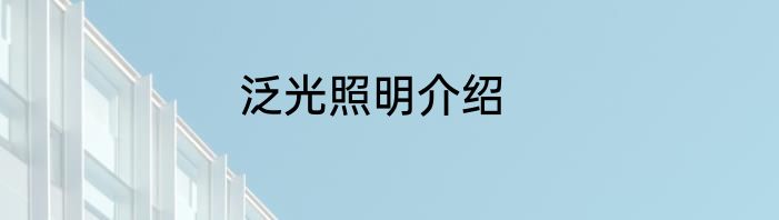 泛光照明介绍