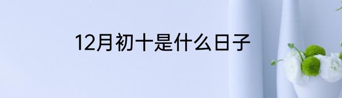 12月初十是什么日子
