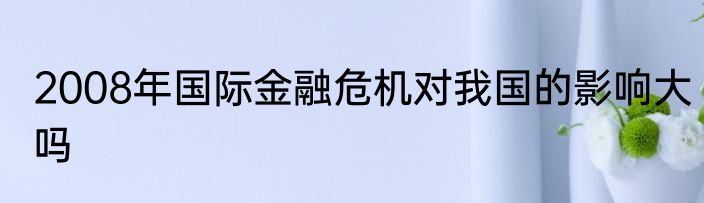 2008年国际金融危机对我国的影响大吗