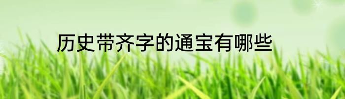 历史带齐字的通宝有哪些