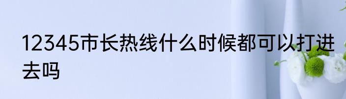 12345市长热线什么时候都可以打进去吗