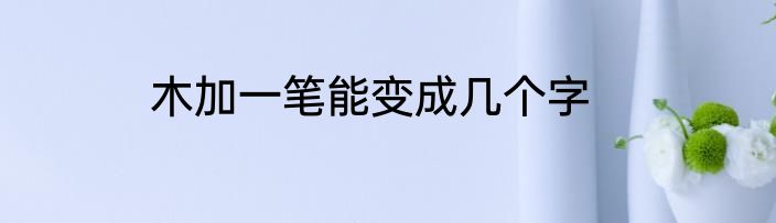 木加一笔能变成几个字