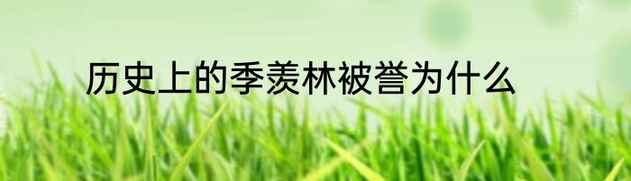历史上的季羡林被誉为什么
