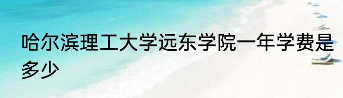 哈尔滨理工大学远东学院一年学费是多少