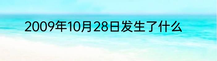 2009年10月28日发生了什么