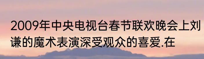 2009年中央电视台春节联欢晚会上刘谦的魔术表演深受观众的喜爱.在