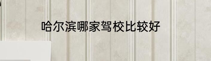 哈尔滨哪家驾校比较好