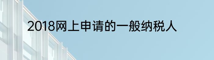 2018网上申请的一般纳税人